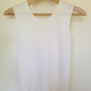 White Tank Top With Wavy Texture